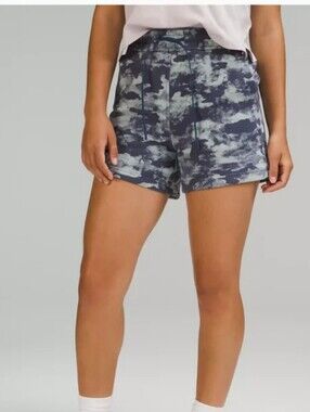Lululemon Loungeful High-Rise Short 4"Heritage Camo Wash WP Blue Multi Sz 10
